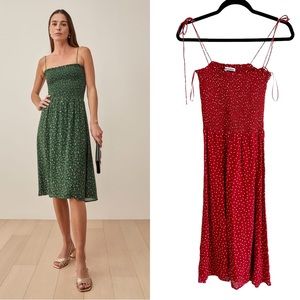 Reformation Sable Dress Red Polka Dot